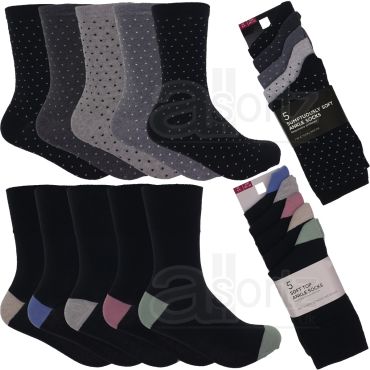 Ladies 5 Pair Pack Cotton Rich Socks