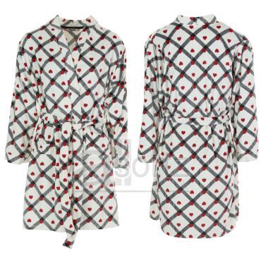 Ladies Micro Fleece Velour Dressing Gown Robe