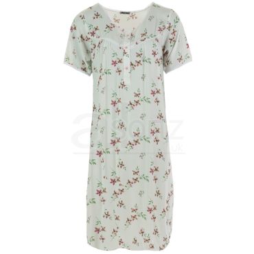 Ladies White Floral Print Nightdress