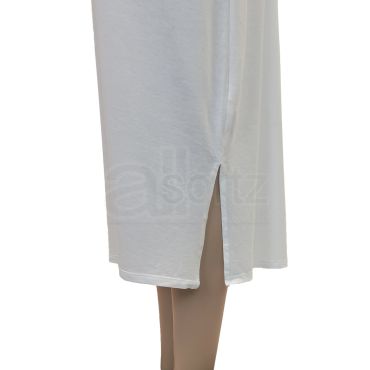 Ladies Pure Cotton Broderie Trim Long Nightdress