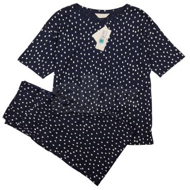 Ladies Cotton Modal Polka Dot Print Pyjama Set