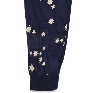 Ladies Navy Star Print Cotton Pyjamas