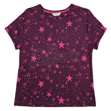 Ladies Cotton Star Print Cropped Pyjamas