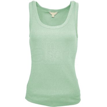 Ladies Light Green Cotton Rich Ribbed Vest Top