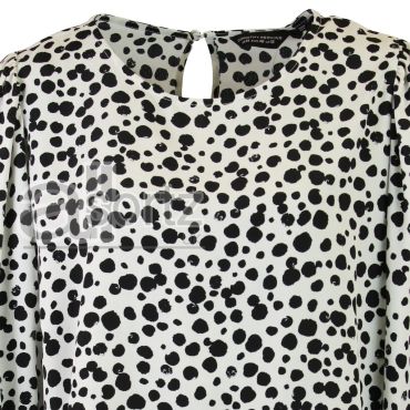 Ladies Plus Size White Tunic Top With Black Spots