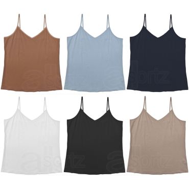 Ladies 3pk Cotton Rich Cami Vest Top