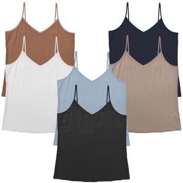 Ladies 2pk Cotton Rich Cami Vest Top