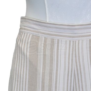 Ladies Beige Linen Cropped Trousers