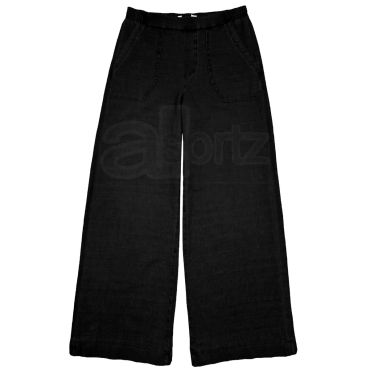 Ladies Elasticated High Waist Wide Leg Denim Trousers