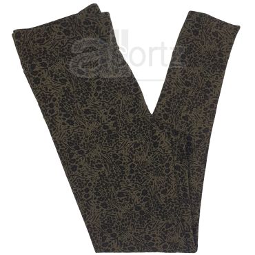 Ladies High Waist Khaki Mix Print Leggings