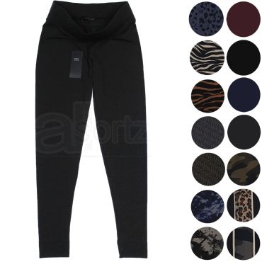 Ladies High Waist Navy Mix Print Leggings