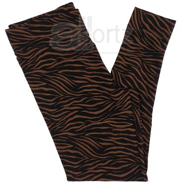 Ladies High Waist Black & Brown Animal Print Leggings