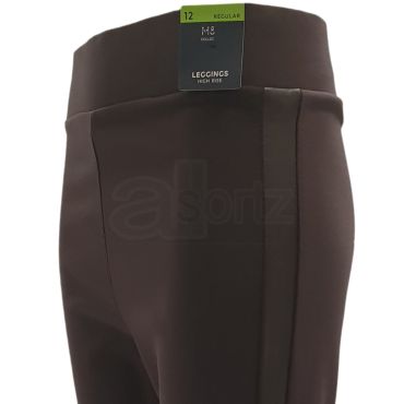 Brown High Waist Side Stripe Leggings