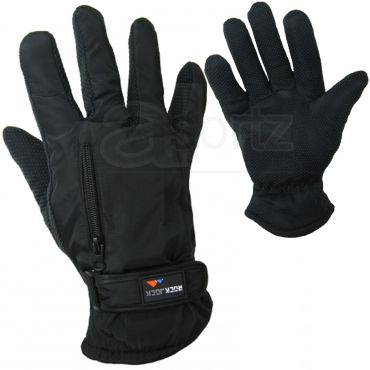Mens Black & Grey Ski Gloves
