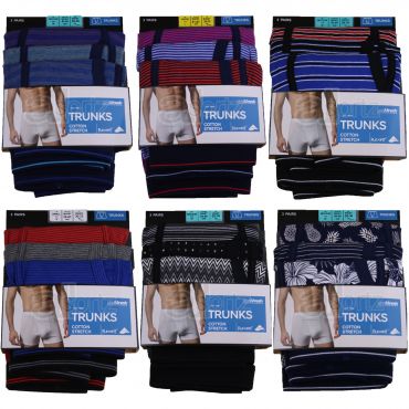 Mens 3-Pack Stretch Cotton Rich Trunks