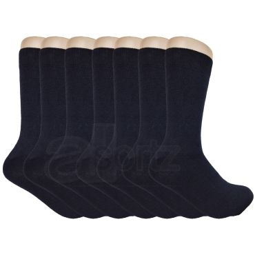 Mens 7 Pairs Navy Cotton Rich Socks