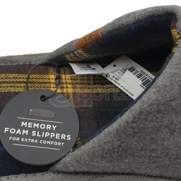 Mens Grey Mule Slippers