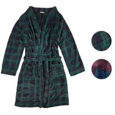 Mens Super Soft Velour Fleece Dressing Gown