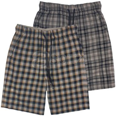 Mens Pure Cotton Checked Loungewear Shorts