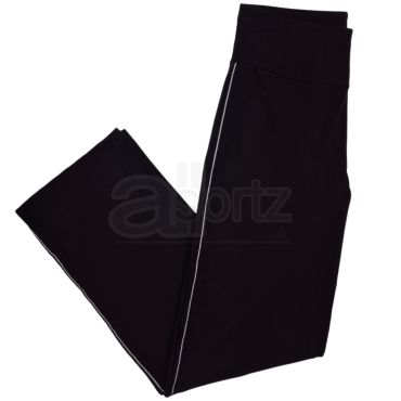 Ladies Black / White Cotton Rich Straight Leg Joggers