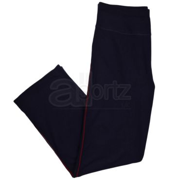 Ladies Navy With Red Stripe Cotton Rich Straight Leg Joggers