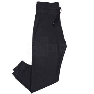 Ladies Black Cotton Rich Straight Leg Cuffed Joggers
