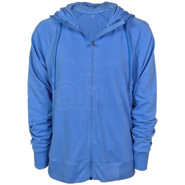 Ladies Cotton Rich Blue Zip Hoodie