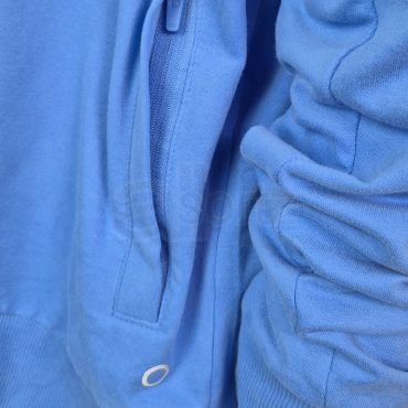 Ladies Cotton Rich Blue Zip Hoodie