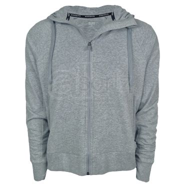 Ladies Cotton Rich Grey Zip Hoodie