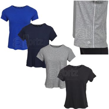 Ladies Cotton Rich Side Stripe Sports T-shirt Top