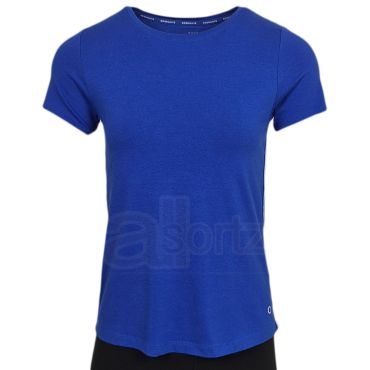 Ladies Cotton Rich Side Stripe Sports T-shirt Top