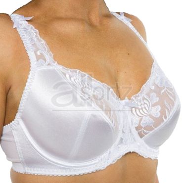 Ladies Gemm by Dipti Satin & Lace Bra in Black or White D - J Cup