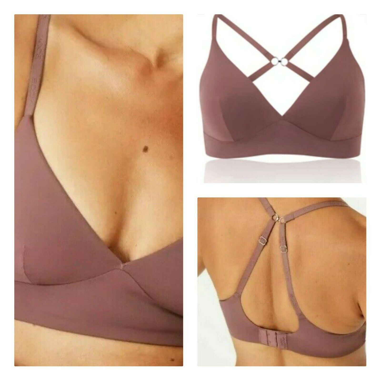 New Bralette Non Wired Soft Bra M S Body Smoothing Plunge Bra UK Size 32-38 A-E