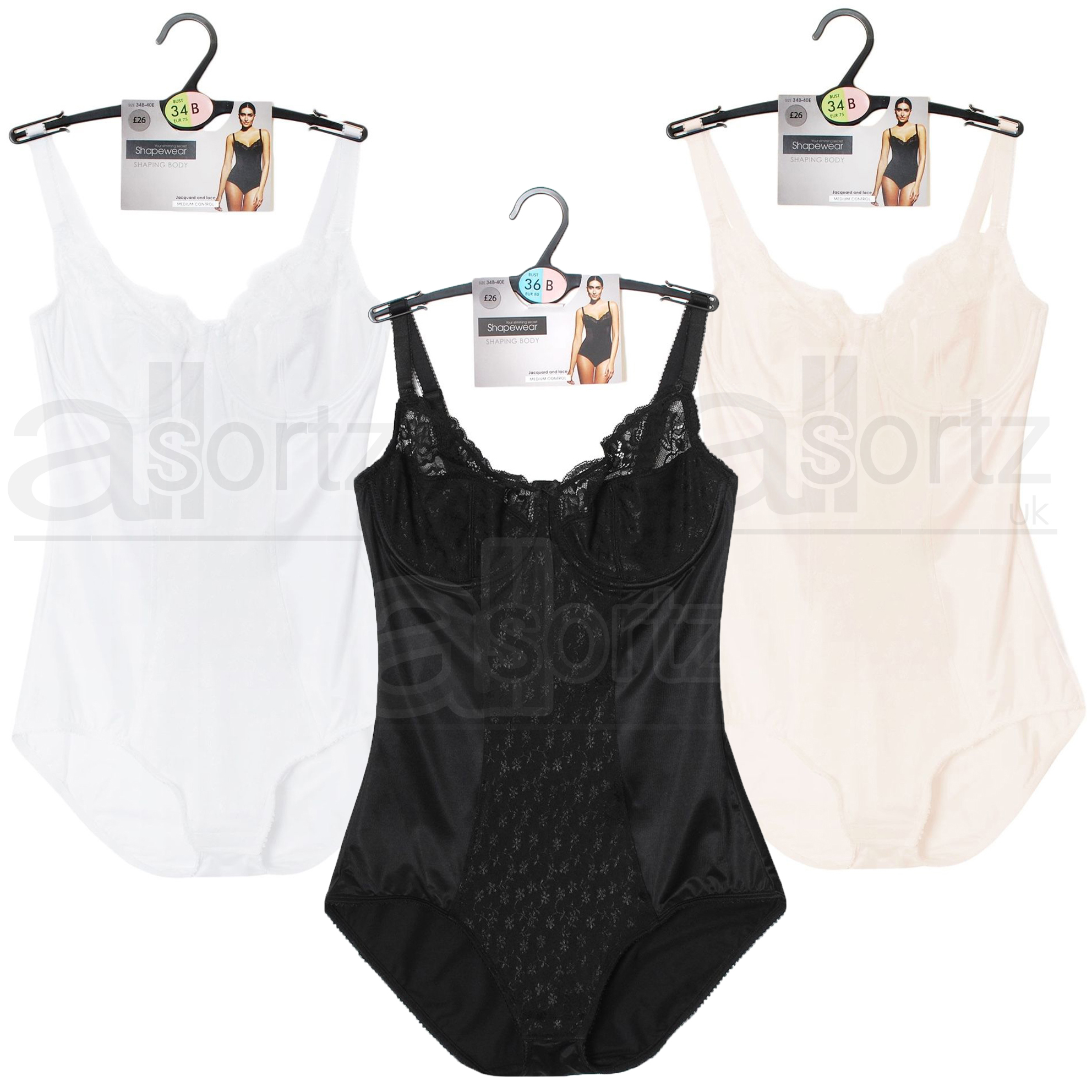 Ladies BHS Shapewear Medium Control Bodysuit Underwired Bra Body Shaper