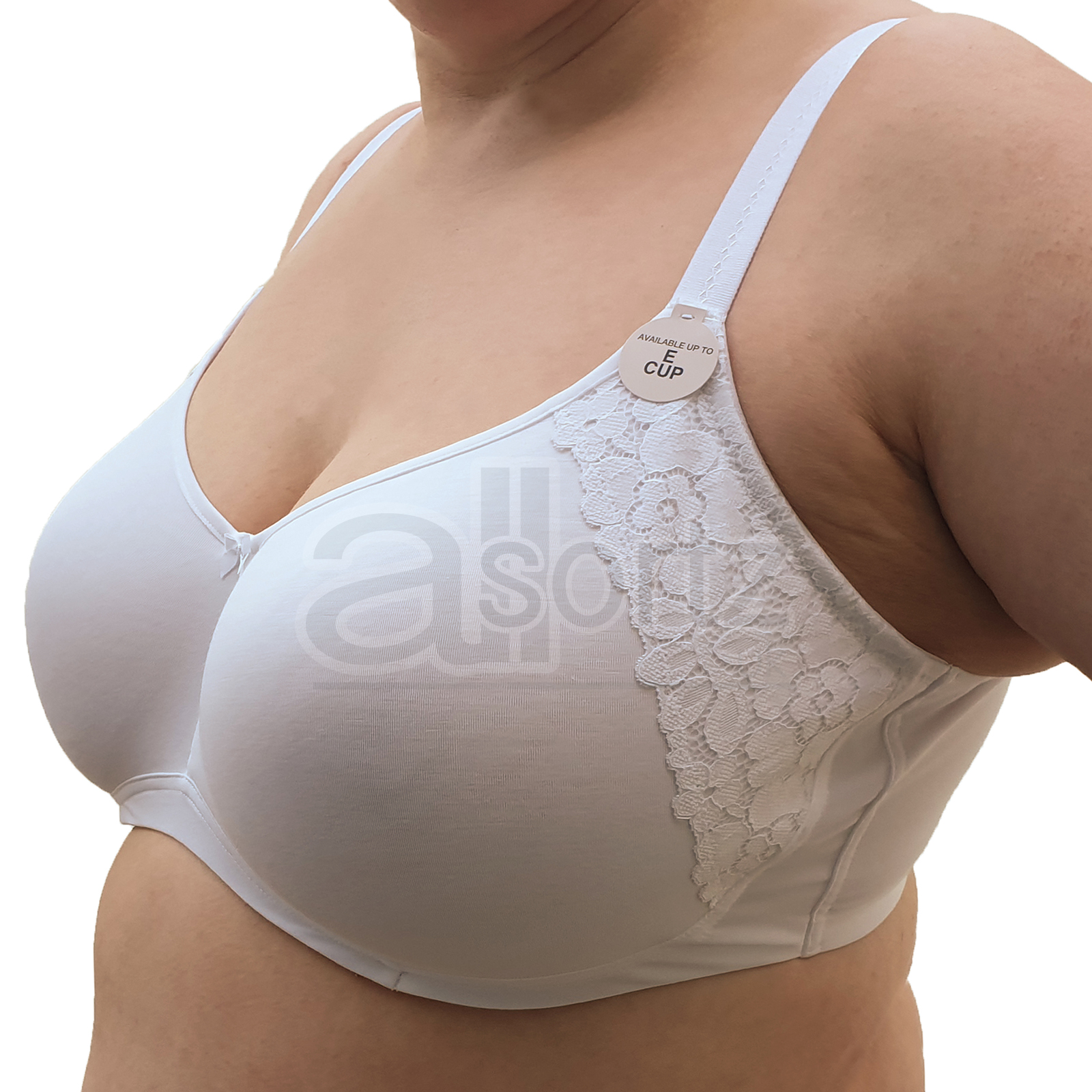 Ladies Plus Size Cotton Rich Full Firm Support Non Wired Non Padded Bra UK